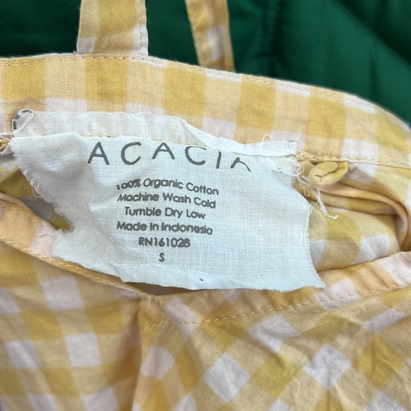 Acacia Swimwear Krista crop top tank top. Size S. Yellow Check plaid print. - Picture 5 of 8